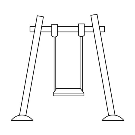 Swing icon in outline style isolated on white background. Play garden symbol vector illustration.のイラスト素材