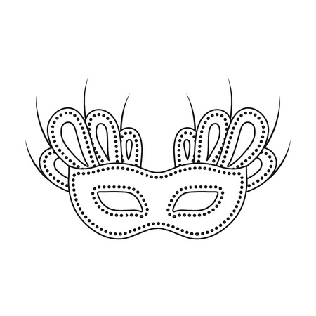 Mask icon in outline style isolated on white background. Theater symbol vector illustrationのイラスト素材