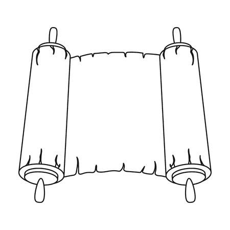 Tanakh icon in outline style isolated on white background. Religion symbol vector illustration.のイラスト素材