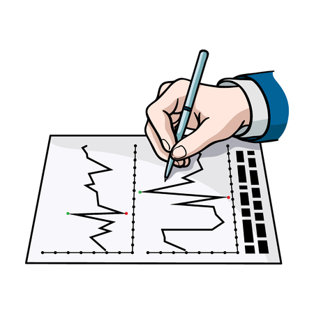 Financial graphic icon in cartoon style isolated on white background. Money and finance symbol vector illustration.のイラスト素材