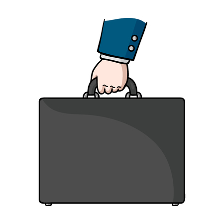 Briefcase icon in cartoon style isolated on white background. Money and finance symbol vector illustration.のイラスト素材
