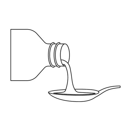 Medicines icon in outline style isolated on white background. Medicine and hospital symbol vector illustration.のイラスト素材