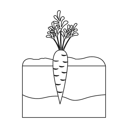 Carrot icon in outline style isolated on white background. Plant symbol vector illustration.のイラスト素材