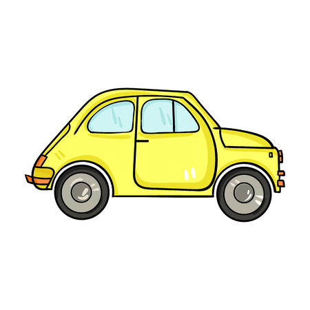 Italian retro car from Italy icon in cartoon style isolated on white background. Italy country symbol vector illustration.のイラスト素材