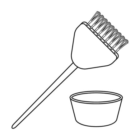 Hair coloring brush icon in outline style isolated on white background. Hairdressery symbol vector illustration.のイラスト素材