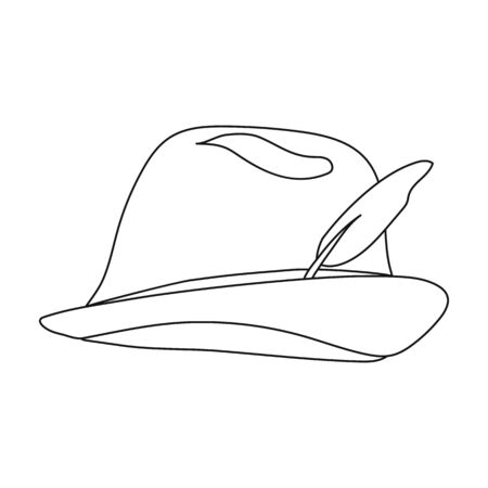 Tyrolean icon in outline style isolated on white background. Hunting symbol vector illustration.のイラスト素材