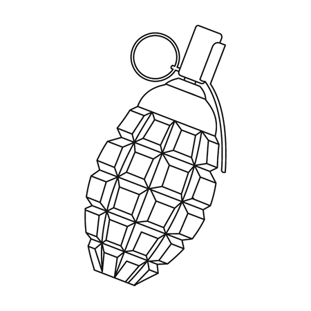 Grenade icon outline. Single weapon icon from the big ammunitio, arms outline.のイラスト素材
