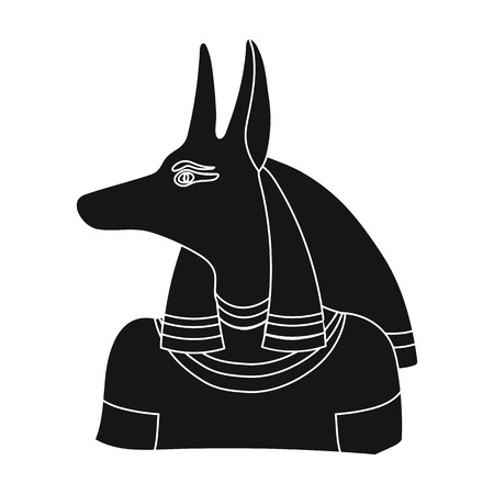Anubis icon in black style isolated on white background. Ancient Egypt symbol vector illustration.のイラスト素材