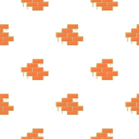 Brick wall icon in cartoon style isolated on white background. Build and repair symbol vector illustration.のイラスト素材