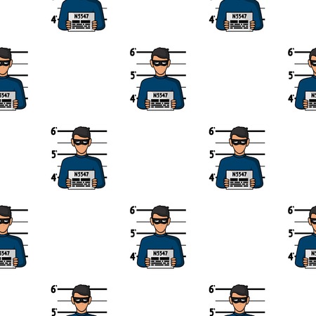 Prisoner's photography icon in pattern style isolated on white background. Crime symbol vector illustration.のイラスト素材