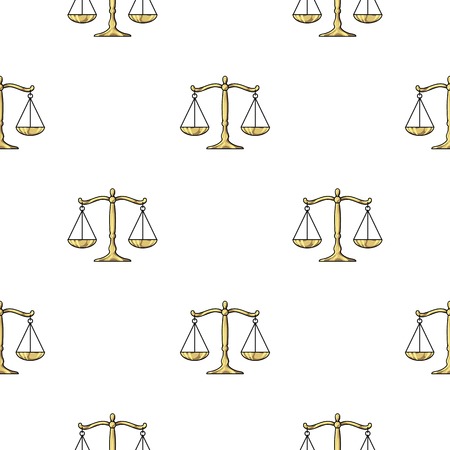 Scales of justice icon in pattern style isolated on white background. Crime symbol vector illustration.のイラスト素材