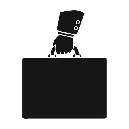Briefcase icon in black style isolated on white background. Money and finance symbol vector illustration.のイラスト素材