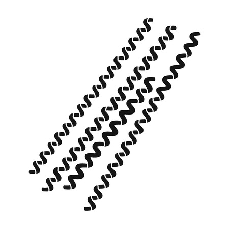 Fusilli bucati pasta icon in black style isolated on white background. Types of pasta symbol vector illustration.のイラスト素材