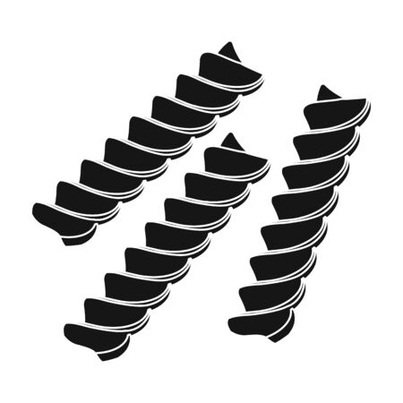 Fusilli icon pasta in black style isolated on white background. Types of pasta symbol vector illustration.のイラスト素材