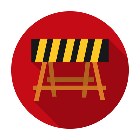 Construction barricade icon in flat style isolated on white background. Build and repair symbol vector illustration.のイラスト素材