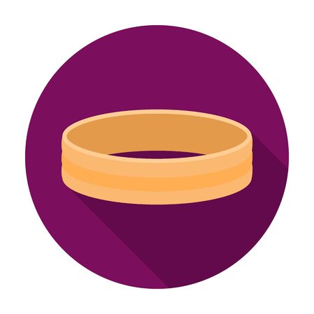 Golden ring icon in flat style isolated on white background. Jewelry and accessories symbol vector illustration.のイラスト素材
