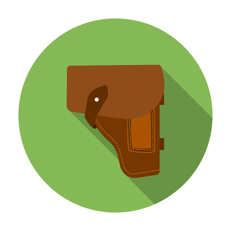 Army handgun holster icon in flat style isolated on white background. Military and army symbol vector illustrationのイラスト素材
