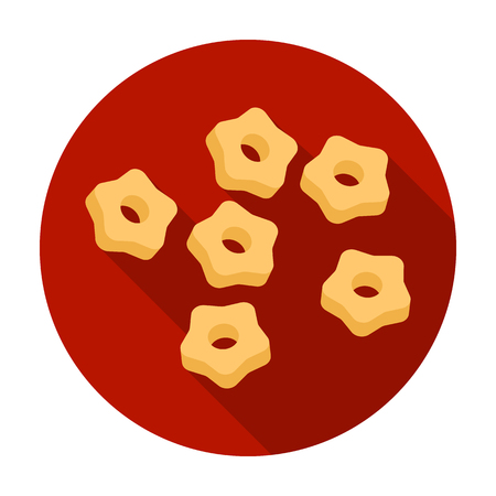 Stelline pasta icon in flat style isolated on white background. Types of pasta symbol vector illustration.のイラスト素材