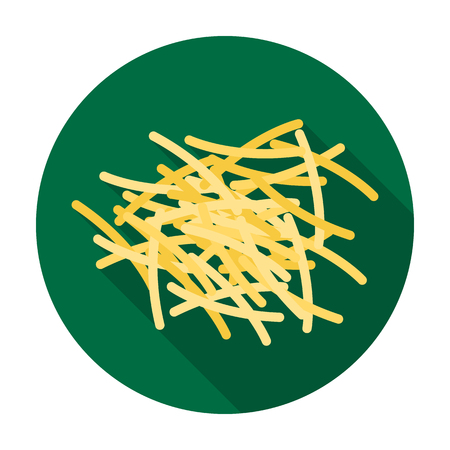 Filini pasta icon in flat style isolated on white background. Types of pasta symbol vector illustration.のイラスト素材