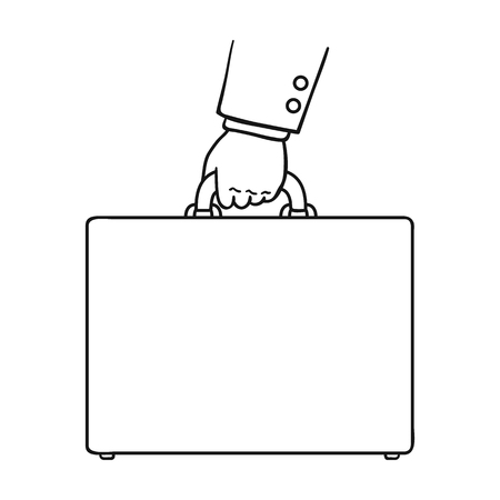 Briefcase icon in outline style isolated on white background. Money and finance symbol vector illustration.のイラスト素材