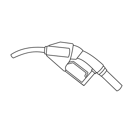 Fuel nozzle icon in outline style isolated on white background. Oil industry symbol vector illustration.のイラスト素材