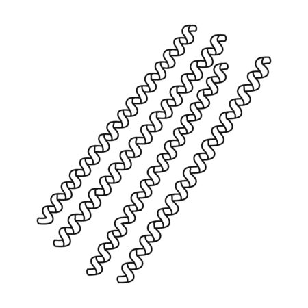 Fusilli bucati pasta icon in outline style isolated on white background. Types of pasta symbol vector illustration.のイラスト素材