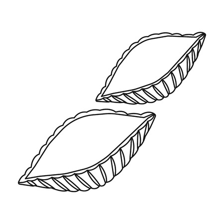 Conchiglie pasta icon in outline style isolated on white background. Types of pasta symbol vector illustration.のイラスト素材