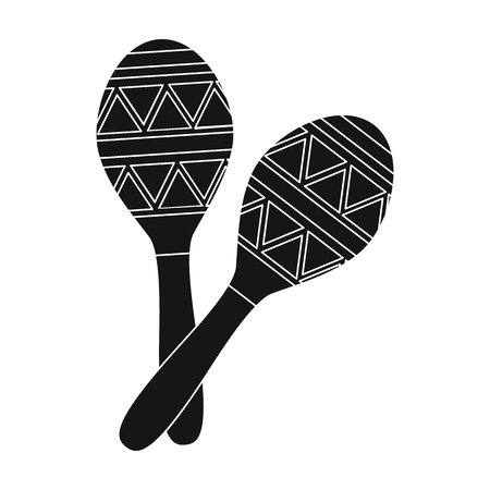 Mexican maracas icon in black style isolated on white background. Mexico country symbol vector illustration.のイラスト素材