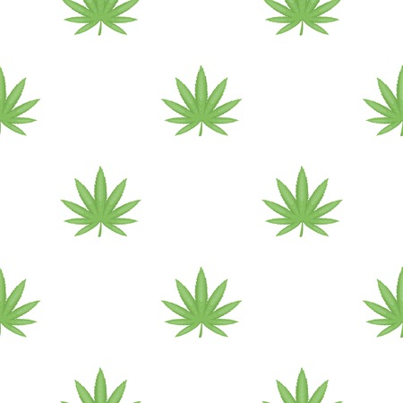 Marijuana leaf icon in cartoon style isolated on white background. Drugs symbol vector illustration.のイラスト素材