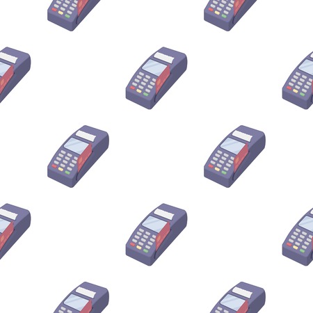 POS terminal icon in cartoon style isolated on white background. E-commerce symbol vector illustration.のイラスト素材