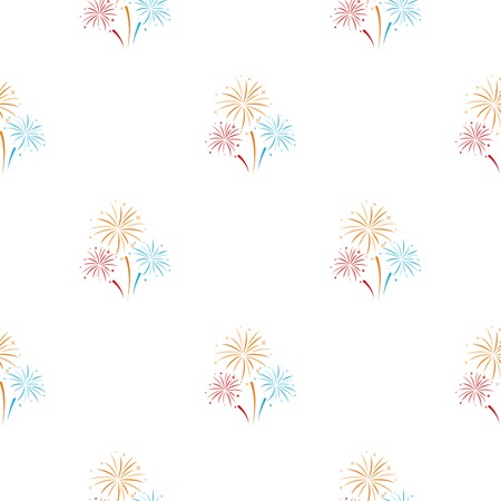 Colorful fireworks icon in cartoon style isolated on white background. Event service symbol vector illustration.のイラスト素材