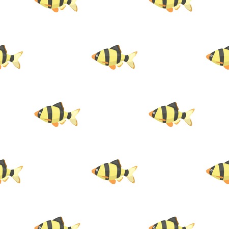 Barbus fish icon cartoon. Singe aquarium fish icon from the sea,ocean life cartoon stock vectorのイラスト素材