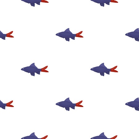 Red Tail Shark fish icon cartoon. Singe aquarium fish icon from the sea,ocean life cartoon.のイラスト素材