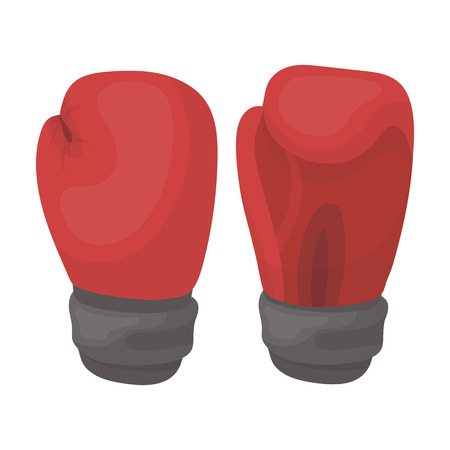 Boxing gloves icon in cartoon style isolated on white background. Boxing symbol vector illustration.のイラスト素材