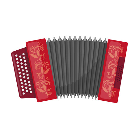 Classical bayan, accordion or harmonic icon in cartoon design isolated on white background. Russian country symbol stock vector illustration.のイラスト素材