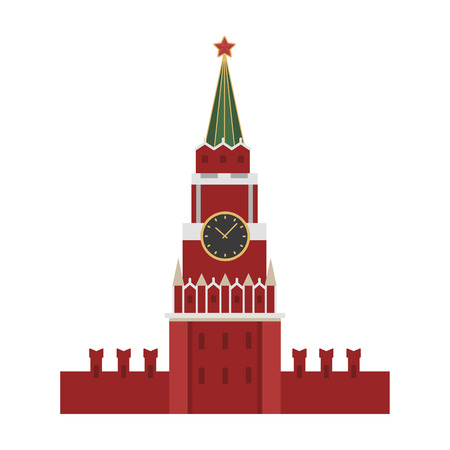 Kremlin icon in cartoon design isolated on white background. Russian country symbol stock vector illustration.のイラスト素材