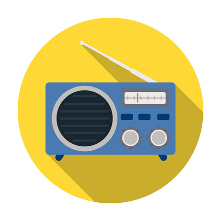 Radio advertising icon in flat style isolated on white background. Advertising symbol vector illustration.のイラスト素材