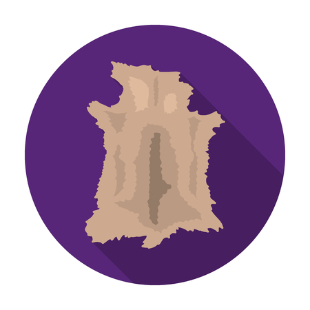 Animal hide icon in flat style isolated on white background. Stone age symbol vector illustration.のイラスト素材
