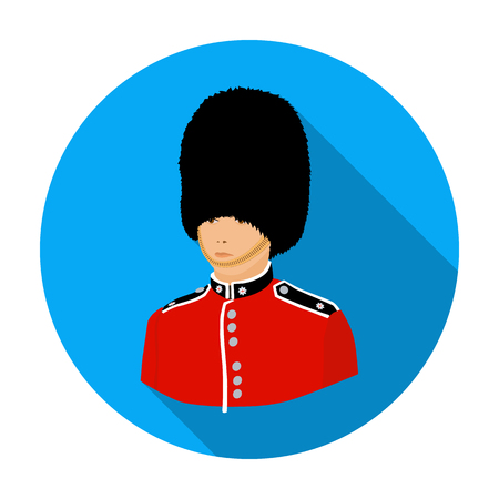 Queen's guard icon in flat style isolated on white background. England country symbol vector illustration.のイラスト素材