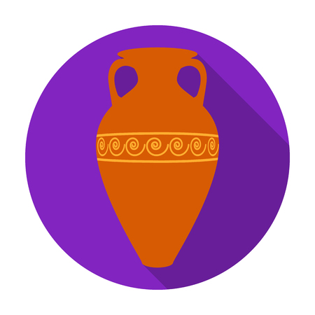 Greece amphora icon in flat style isolated on white background. Greece symbol vector illustration.のイラスト素材