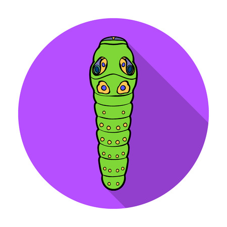 Caterpillar icon in flat design isolated on white background. Insects symbol stock vector illustration.のイラスト素材