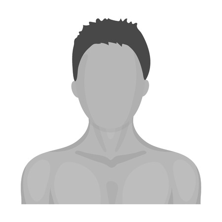 Boxer icon in monochrome style isolated on white background. Boxing symbol vector illustration.のイラスト素材