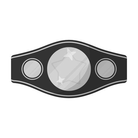 Boxing championship belt icon in monochrome style isolated on white background. Boxing symbol vector illustration.のイラスト素材
