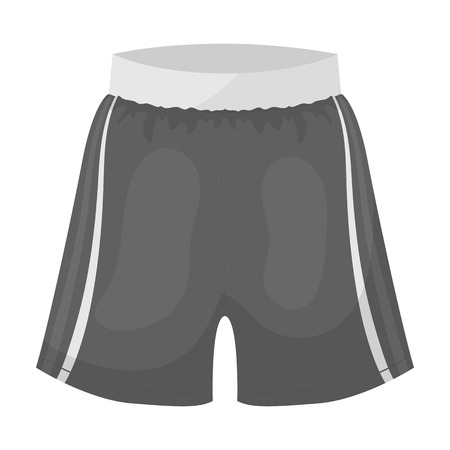 Boxing shorts icon in monochrome style isolated on white background. Boxing symbol vector illustration.のイラスト素材