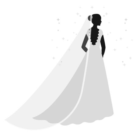Bride icon in monochrome design isolated on white background. Bride symbol stock vector illustration.のイラスト素材