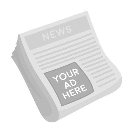 Classified ads in newspaper icon in monochrome style isolated on white background. Advertising symbol vector illustration.のイラスト素材