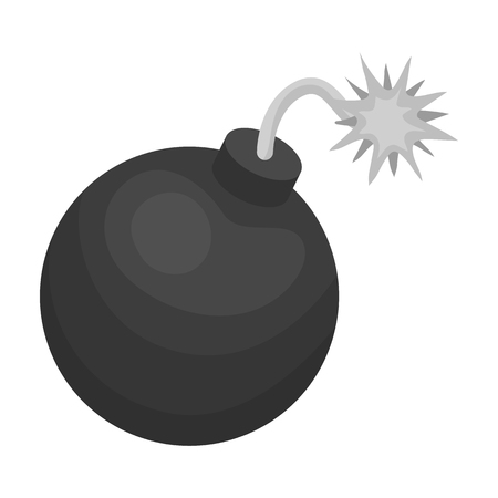 Pirate grenade icon in monochrome style isolated on white background. Pirates symbol vector illustration.のイラスト素材