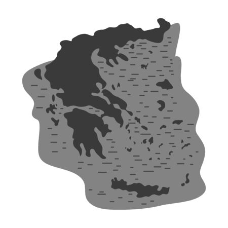 Greece territory icon in monochrome style isolated on white background. Greece symbol vector illustration.のイラスト素材