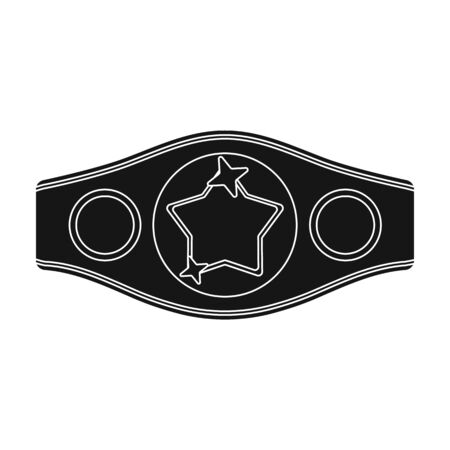 Boxing championship belt icon in black style isolated on white background. Boxing symbol vector illustration.のイラスト素材
