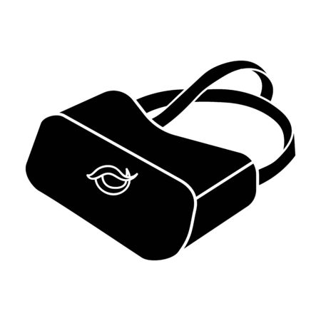 Virtual reality glasses icon in black style isolated on white background. Virtual reality symbol vector illustration.のイラスト素材